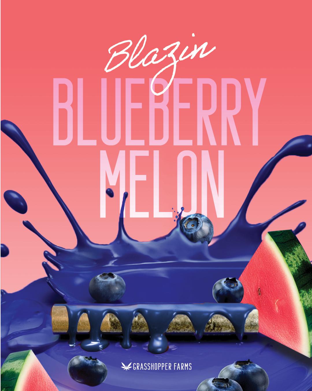 Photograph of product: 1G BLAZIN BLUEBERRY MELON INFUSED PRE-ROLL