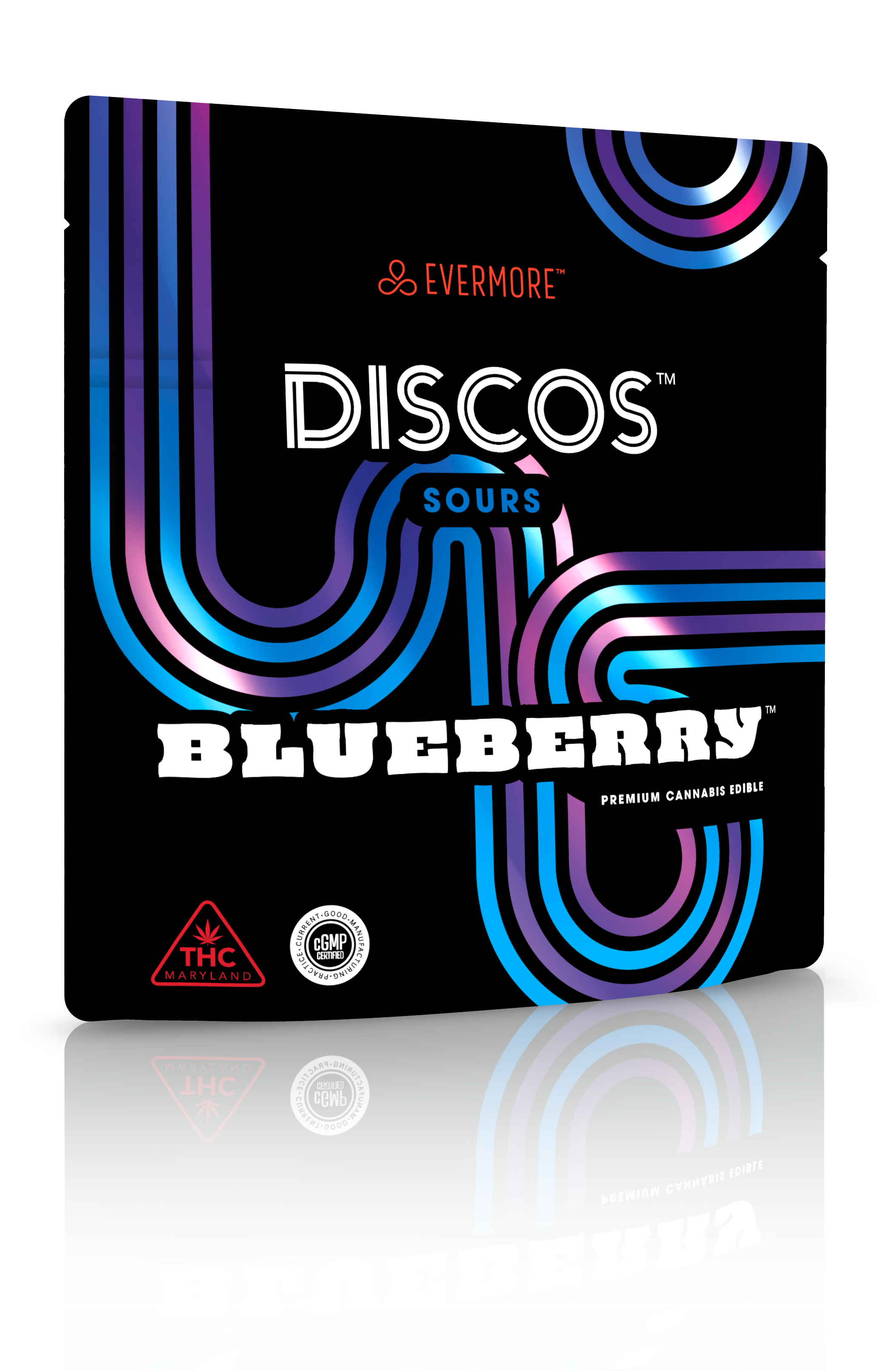 Photograph of Product: Evermore: Sour Blueberry Discos 100mg