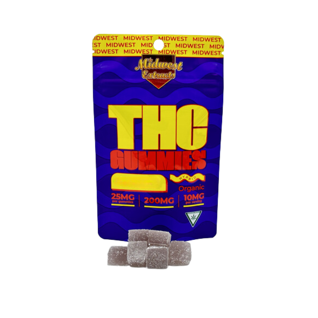 Photograph of product: Midwest Extracts | Blue Raspberry Gummies  | 8x25mg | 200mg