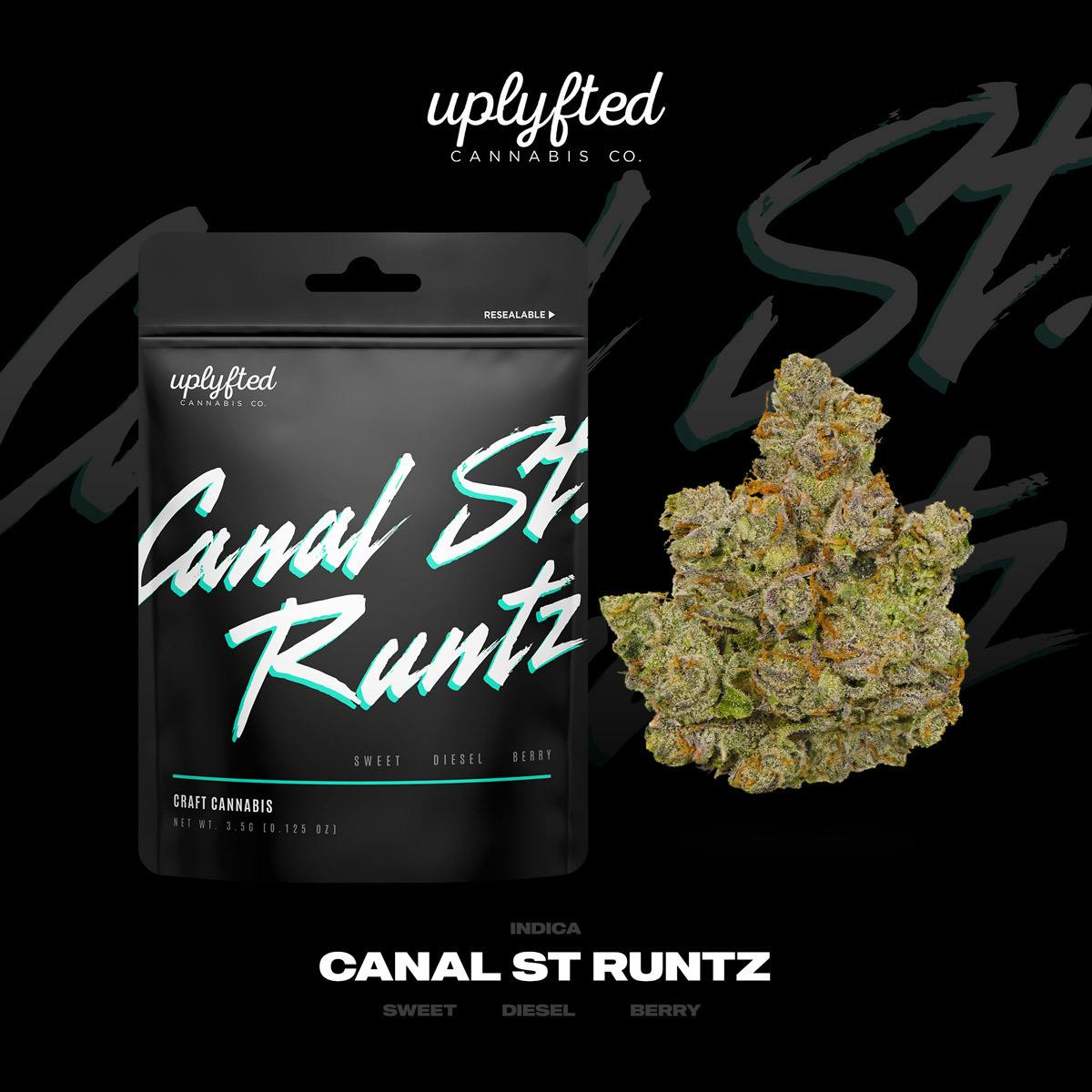 Photograph of product: UPLYFTED | CANAL ST RUNTZ PREPACK | HYBRID - 3.5g