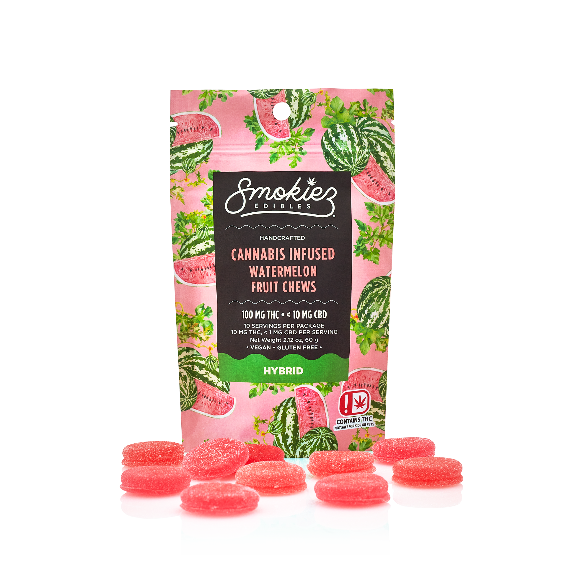 Photograph of product: Smokiez | Gummies | Watermelon | Hybrid | 100mg