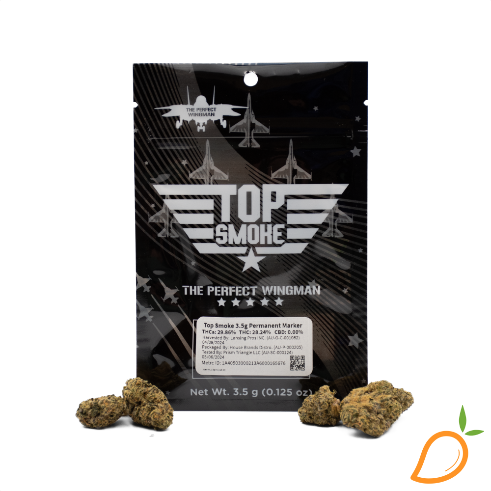 Photograph of product: 3.5g Permanent Marker Prepackaged Flower Top Smoke