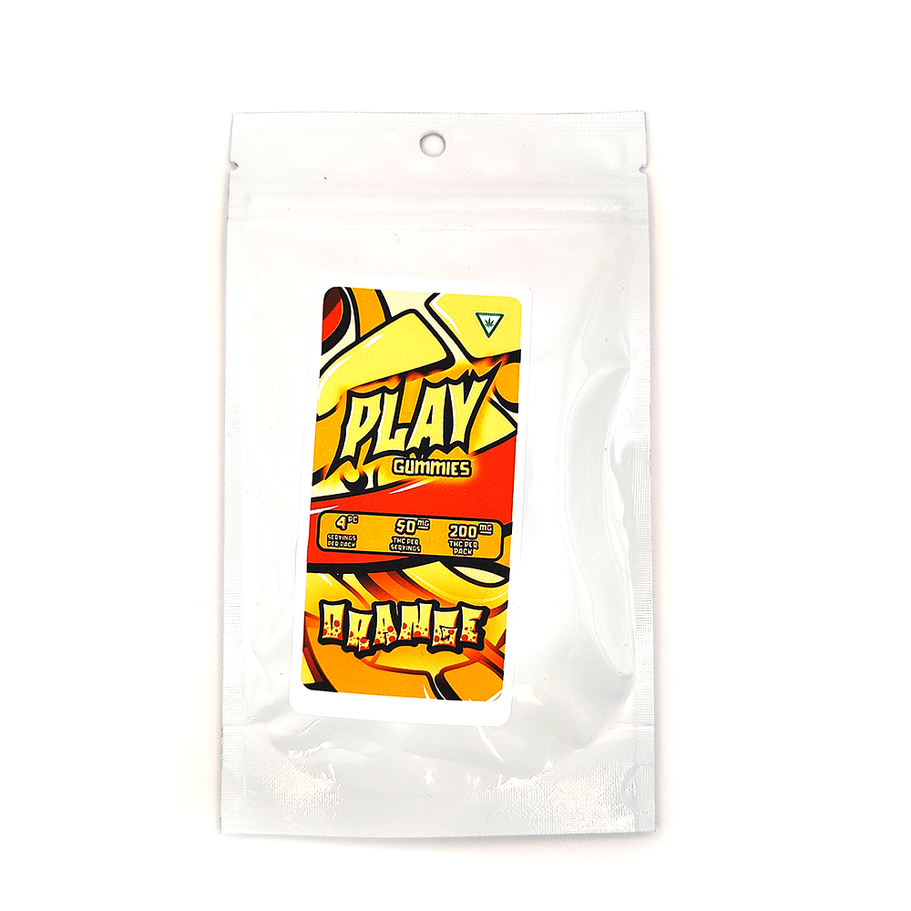 Photograph of product: PLAY | Orange | 200mg (4x50mg) Gummies