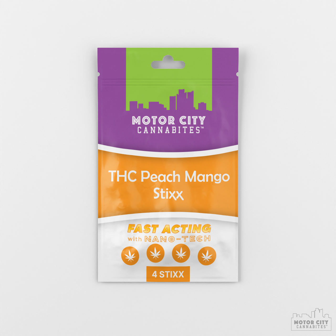 Photograph of product: MOTOR CITY CANNABITES | SUCKERS | 200MG | PEACH MANGO STIXX