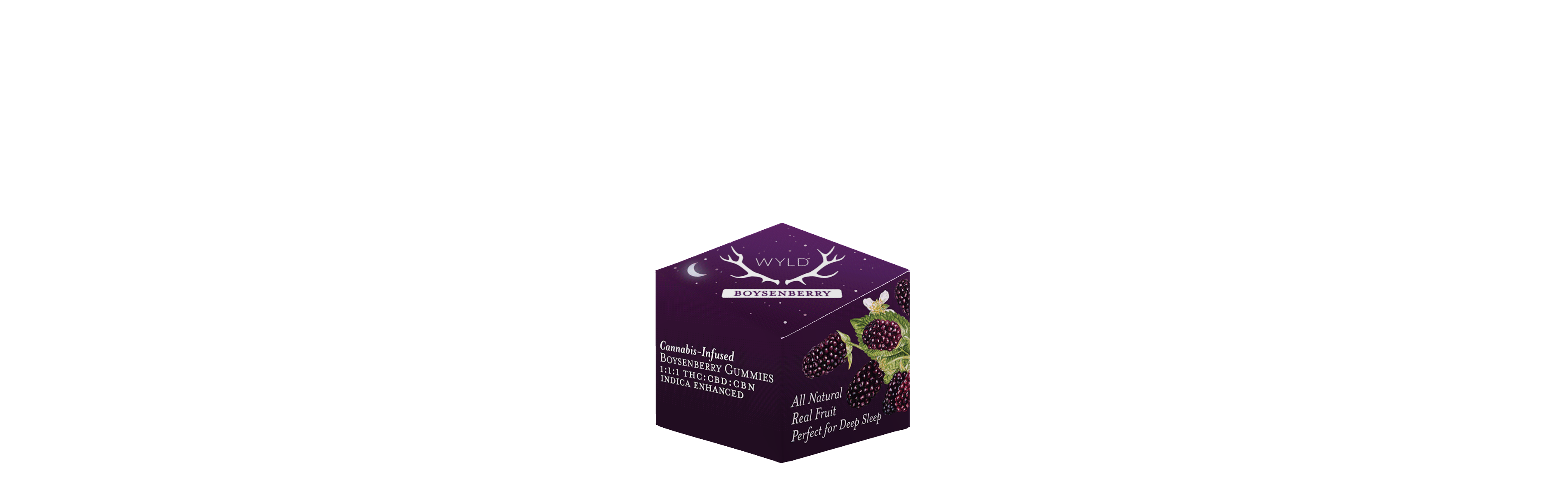 Photograph of product: Wyld | Gummy | Boysenberry | 1:1:1 TH-oui:CBN:CBD | 200mg