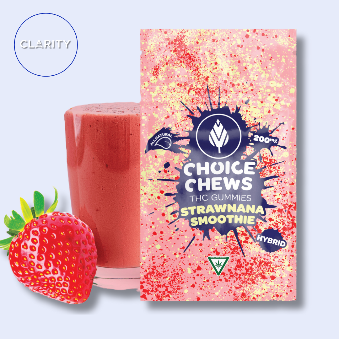 Photograph of product: Choice | 200mg Gummies | Strawnana Smoothie