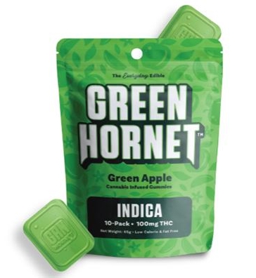 Photograph of product: Green Hornet Gummy 100mg (Oui'd) Green Apple