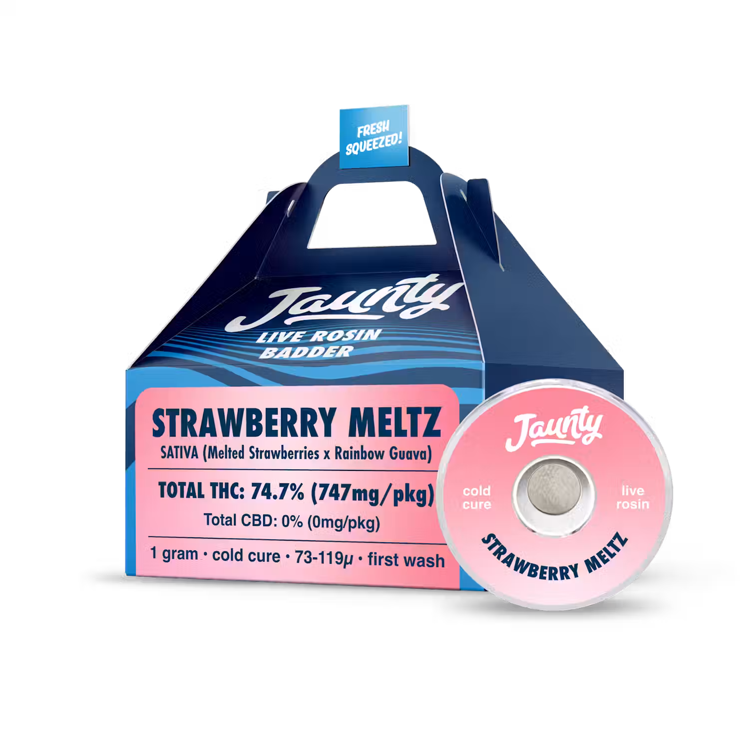 Photograph of product: Jaunty - Strawberry Meltz- Solventless Live Rosin Badder