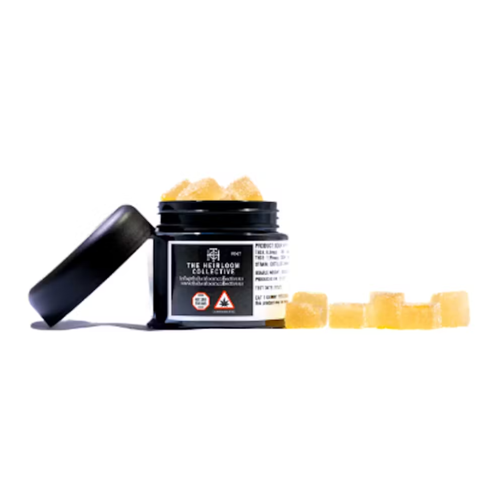 Photograph of product: 100mg Gummies | Sour Apple Pectin Cubes | The Heirloom Collective