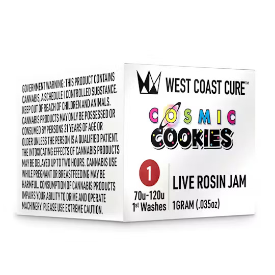 Photograph of product: COSMIC COOKIES | TIER 1 | LIVE ROSIN JAM | 1G