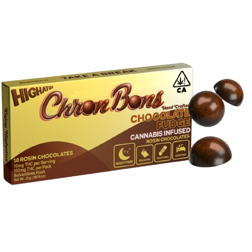 Photograph of product: Highatus | Chron Bons - Chocolate Fudge | 100mg