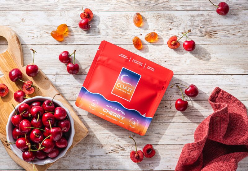 Photograph of product: Cherry 2:1 CBD:TH-oui Gummies - 100 mg - Coast