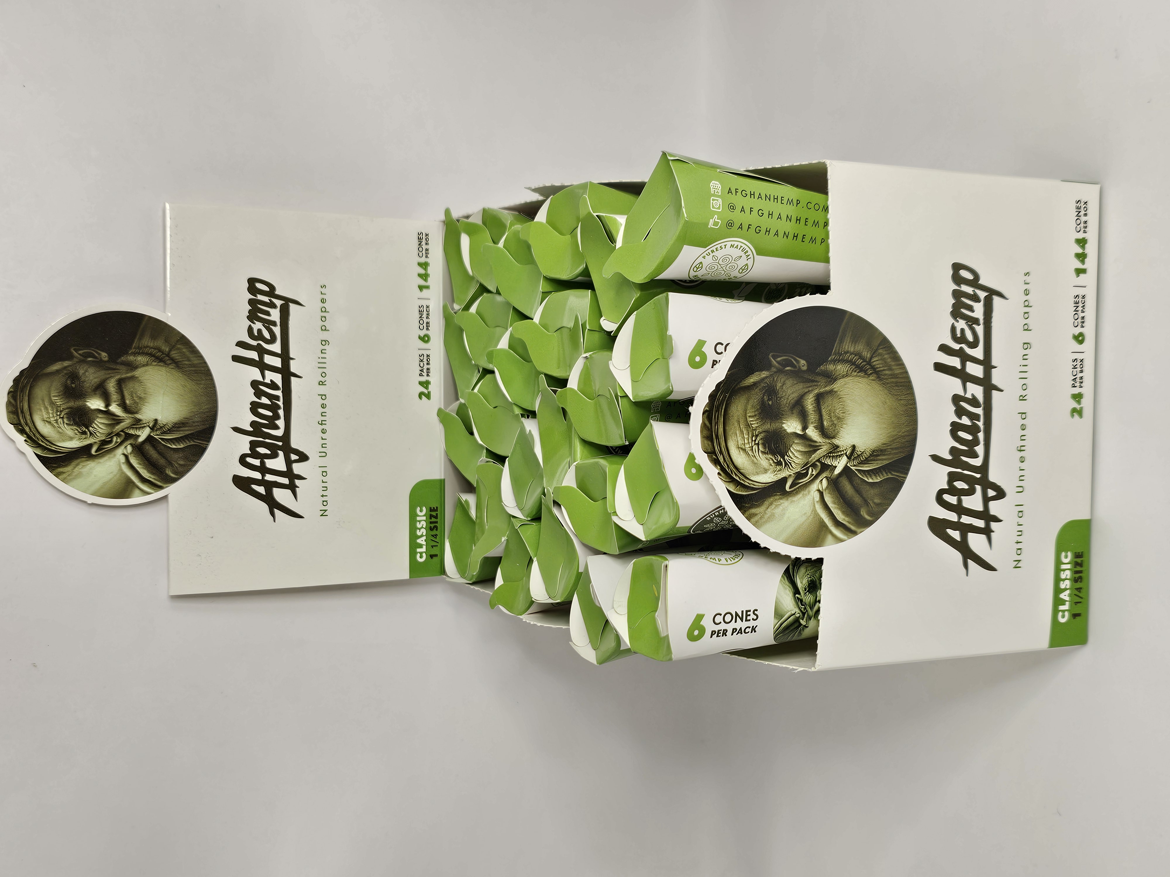 Photograph of Product: Classic 1 1/4 Afghan Hemp Cones 6PK