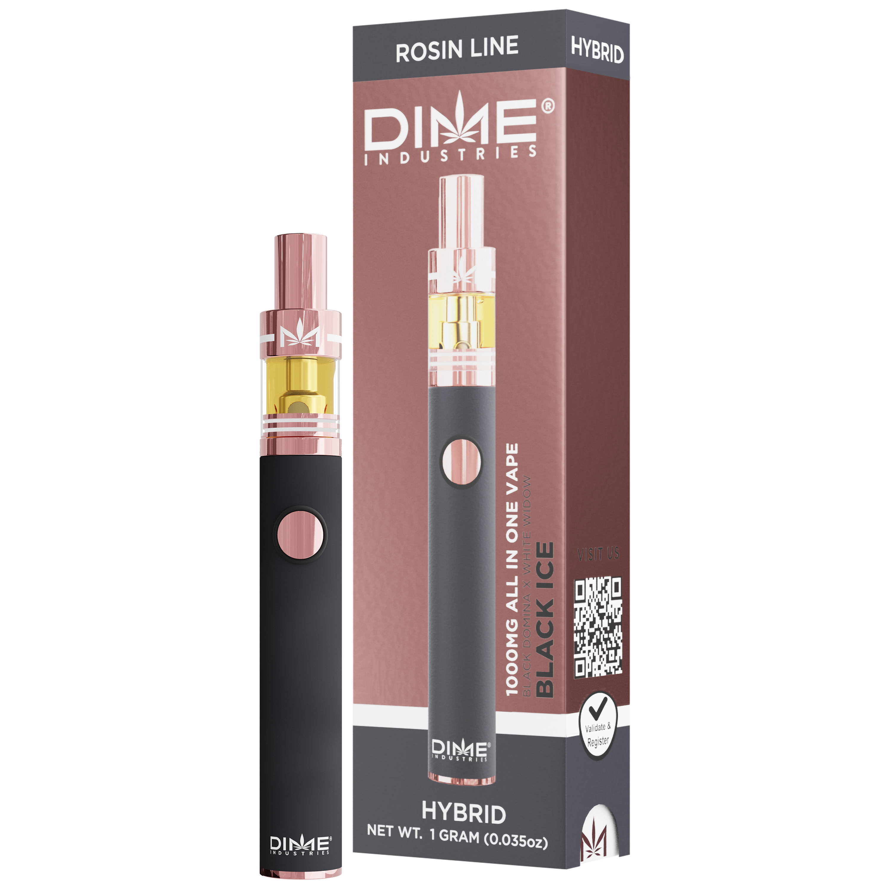 Photograph of product: Dime Industries - Black Ice (Hybrid) Live Rosin All-In-One Vape 600mg