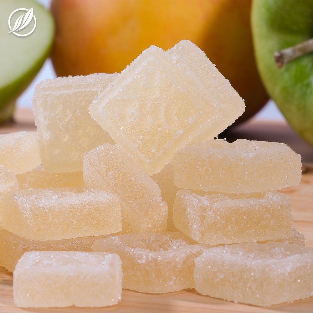 Photograph of product: On The Rocks Live Rosin Sour Apricot Apple Gummies T97.4mg H 25772