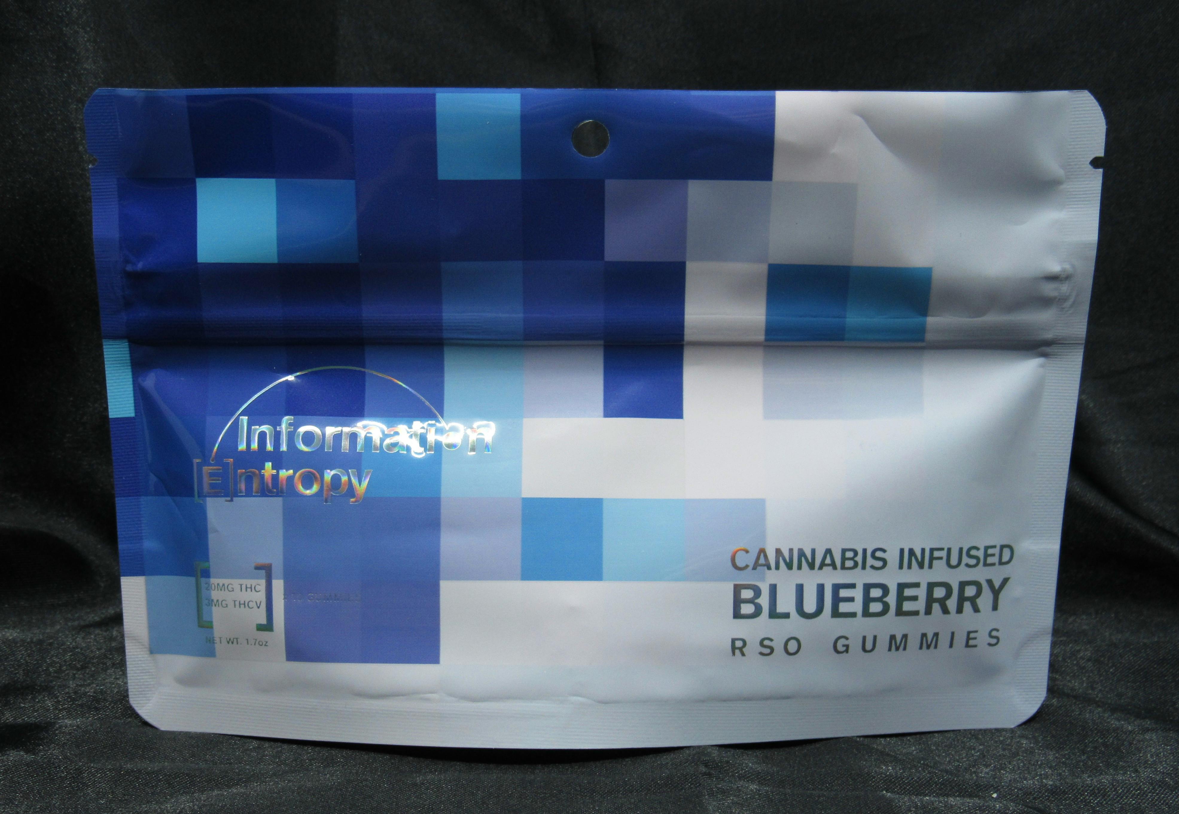 Photograph of product: Blueberry RSO + TH-ouiV Infused Gummies (3mg TH-oui-V) | Information Entropy