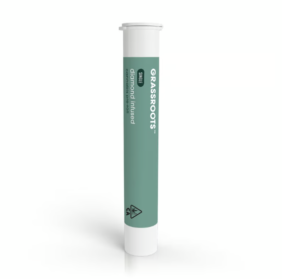 Photograph of product: Grassroots Diamond Infused Pre-Roll Peanut Butter Muffin (H)