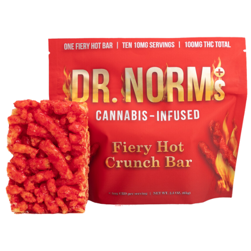 Photograph of product: Fiery Hot | 100mg Crunch Bar | Dr. Norm's