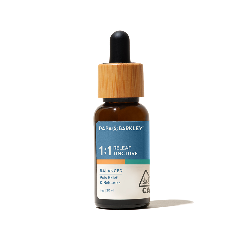 Photograph of product: Papa & Barkley - 1:1 TH-oui/CBD Releaf Tincture 30ml
