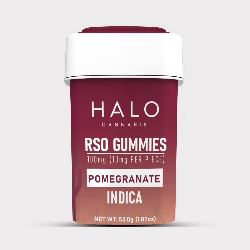Photograph of product: Halo Oui'd RSO Gummies Pomegranate 100mg - Oui'd