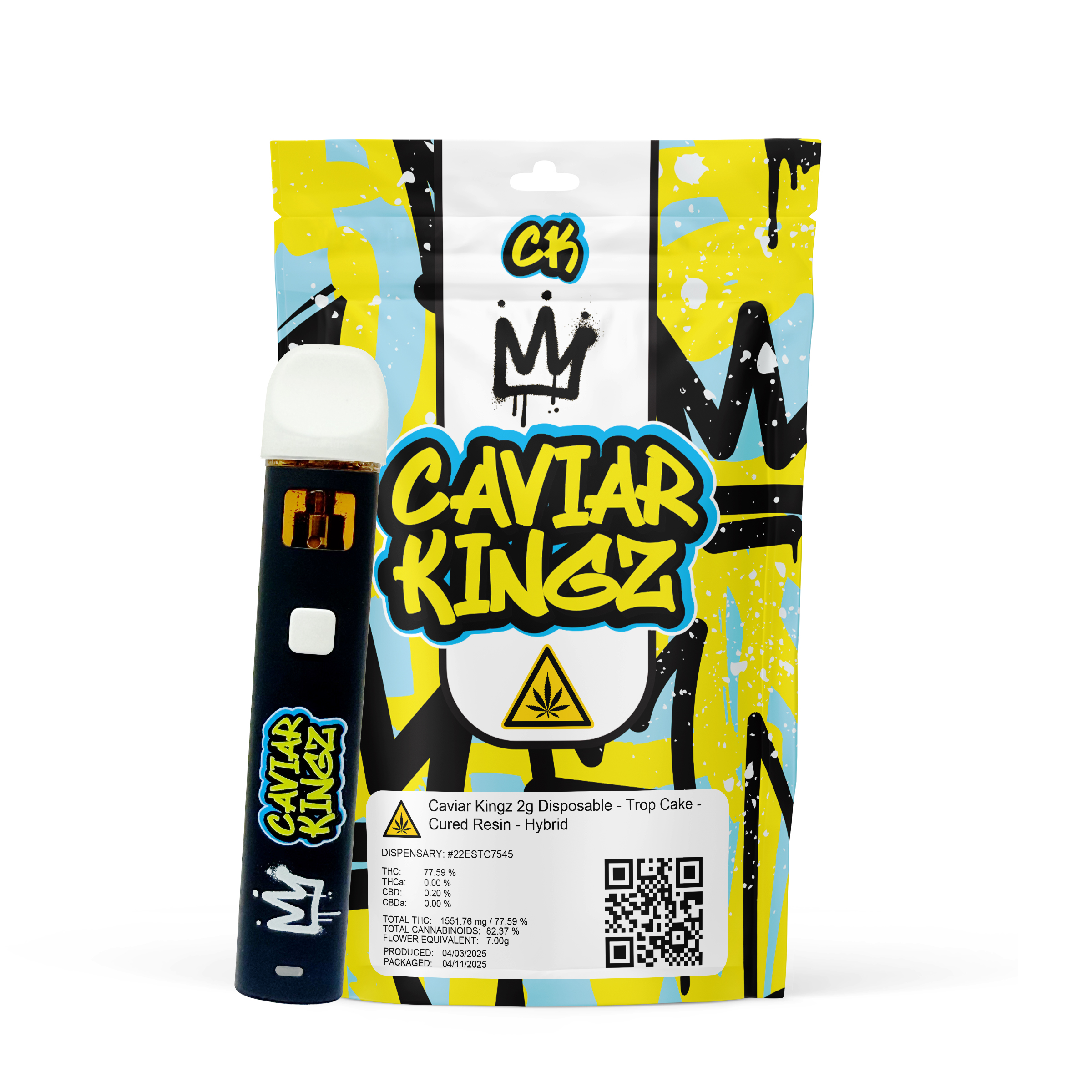 Photograph of product: Caviar Kingz Disposable - Trop Cake - Cured Resin - Hybrid