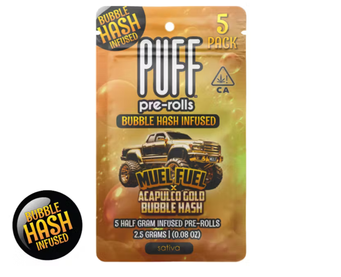 Photograph of product: Puff - PreRoll 5pk  - Gush Mintz x Ice Cream Bubble au chocolat