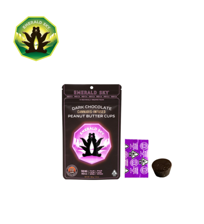 Photograph of product: Oui'd DARK CHOCOLATE 100MG 10 PACK PEANUT BUTTER CUPS