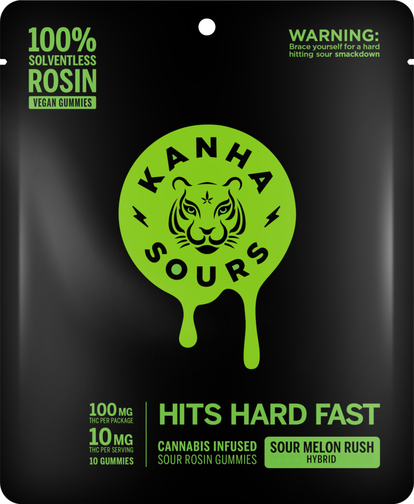 Photograph of product: Kanha | Sour Melon Rush | Nano Rosin Gummies 10 Pack
