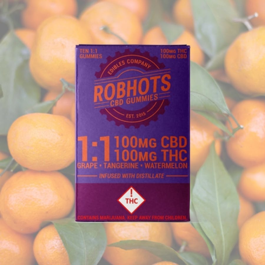 Photograph of product: Robhots Assorted Flavors 1:1 TH-oui/CBD Gummies 100mg