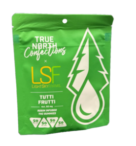 Photograph of product: Tutti Fruiti | 4pk x 50mg | Rosin Infused | True North Confections x LSF