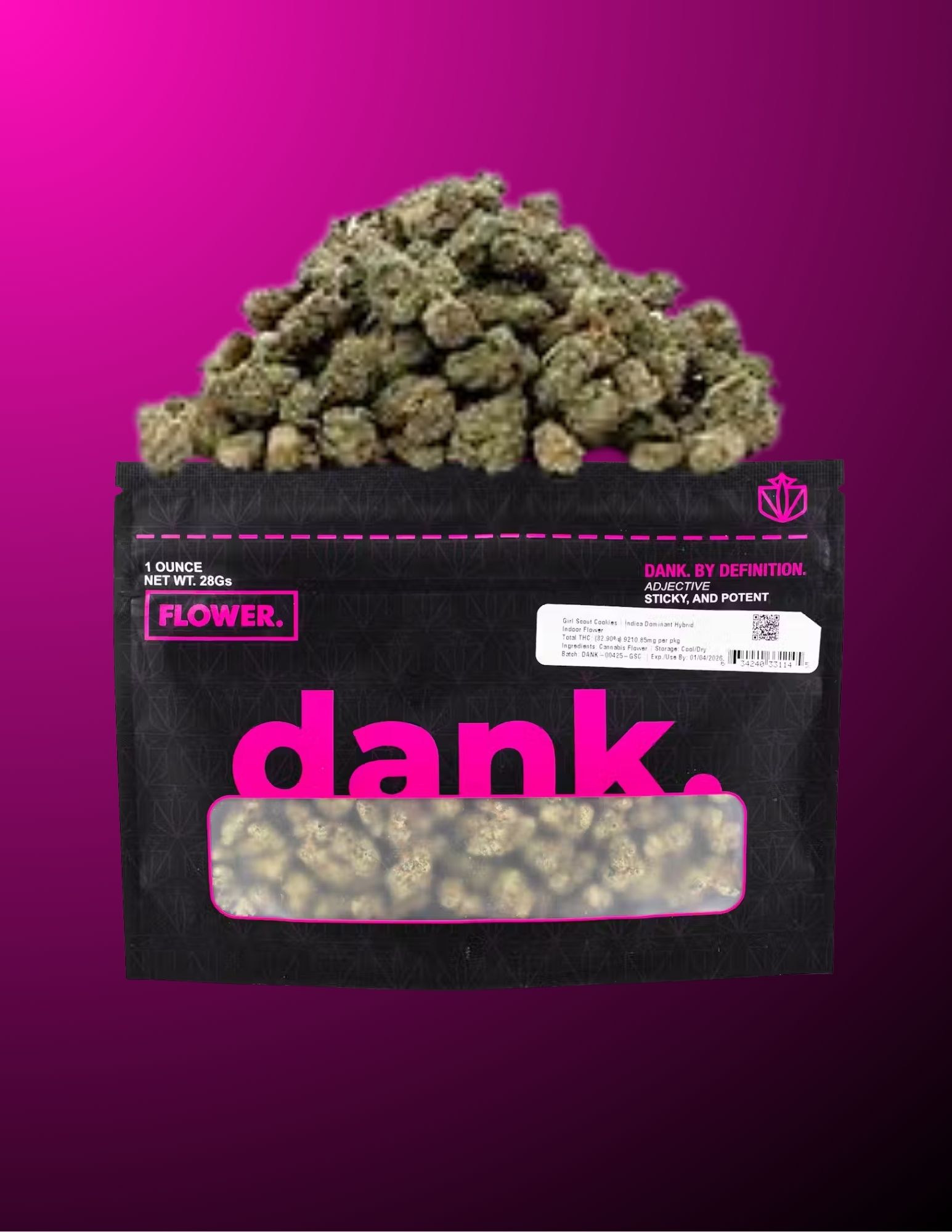 Photograph of product: Dank | 28g | Flower Bag | Girl Scout Cookies