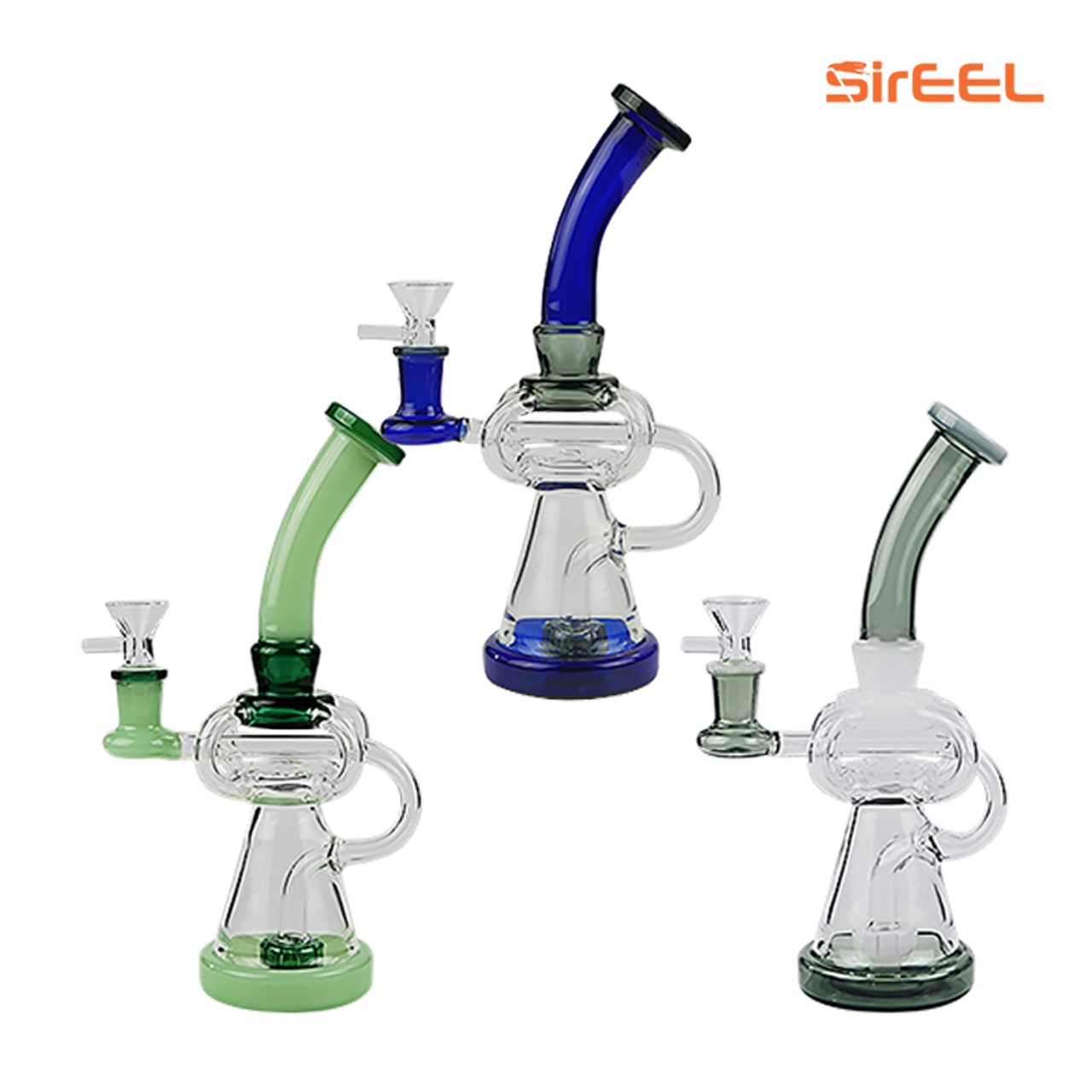 Photograph of product: SirEEL | 8" 4x Recycler Bong with Flower Bowl | Assorted Colors
