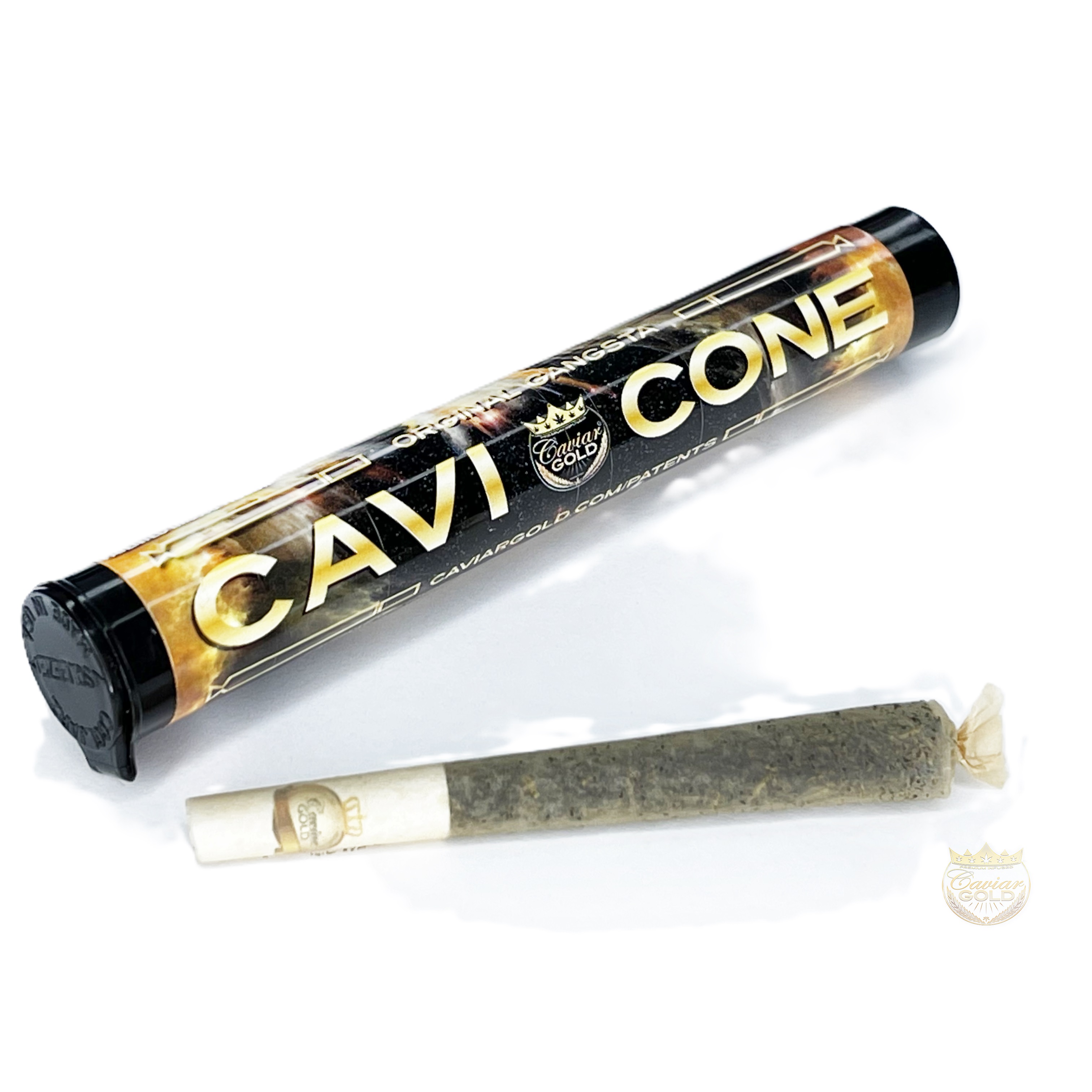 Photograph of product: Original Gangsta Infused Pre-Roll | 1.5g | Cavi Cone