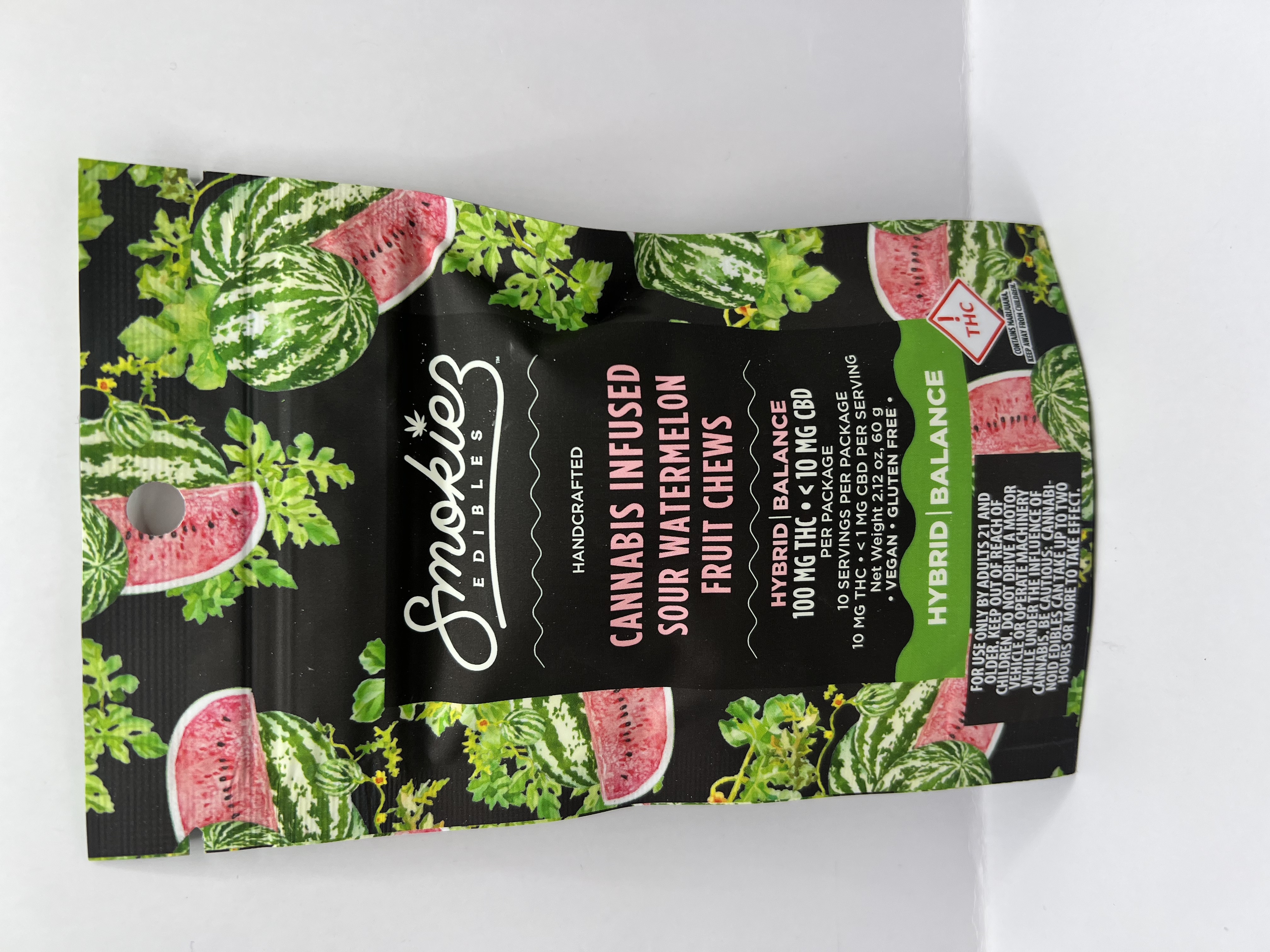 Photograph of product: Smokiez - Sour Watermelon - 100mg - 20