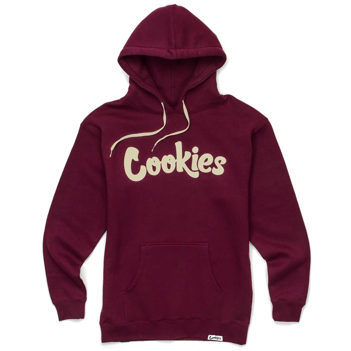 Photograph of product: COOKIES Original Logo Hoodie - Burgundy/Cream - XL