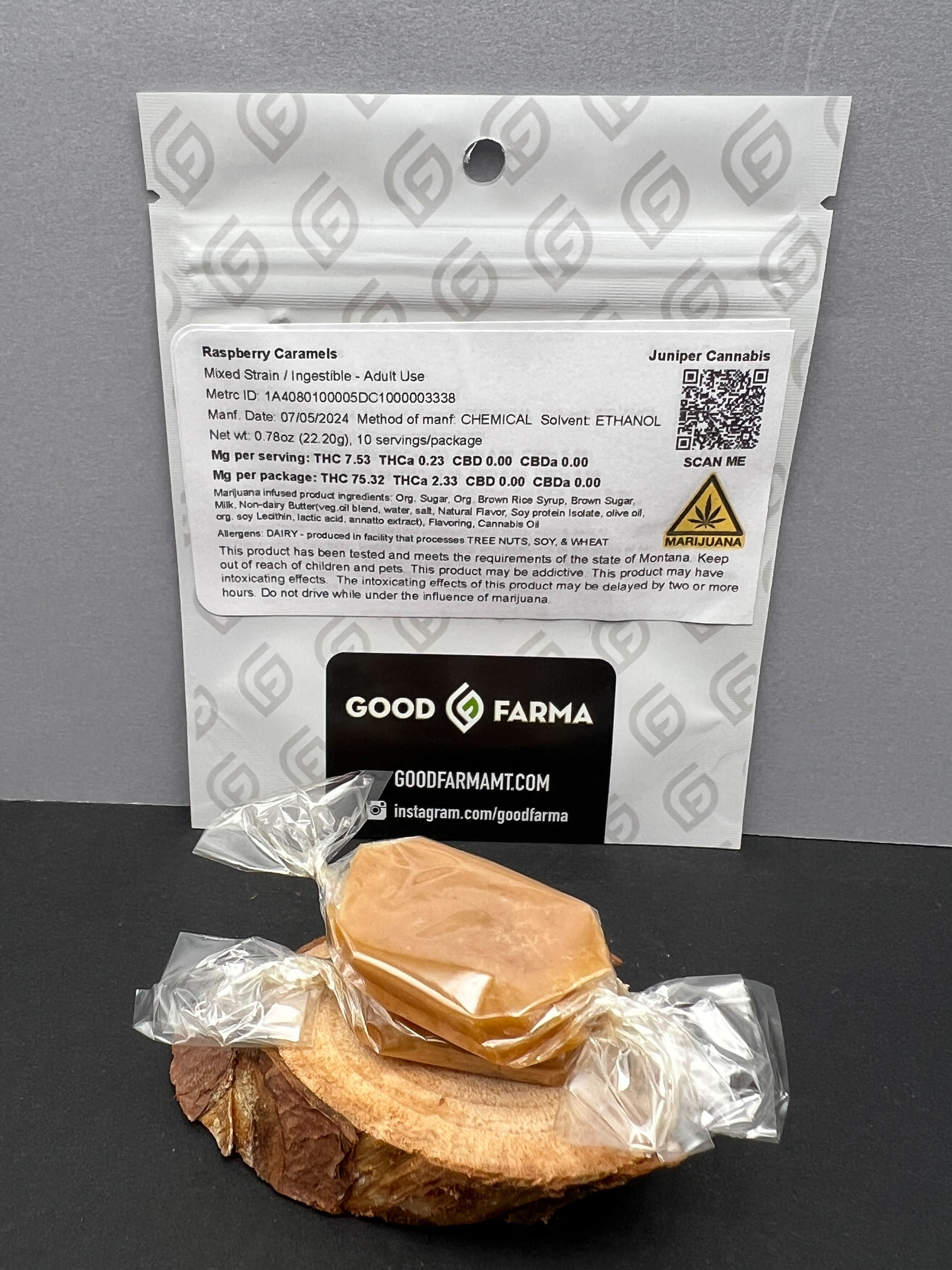 Photograph of product: 8pk Raspberry Caramels - Good Farma