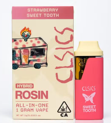 Photograph of product: ALL-IN-ONE - LIVE ROSIN - STRAWBERRY SWEET TOOTH (1G)