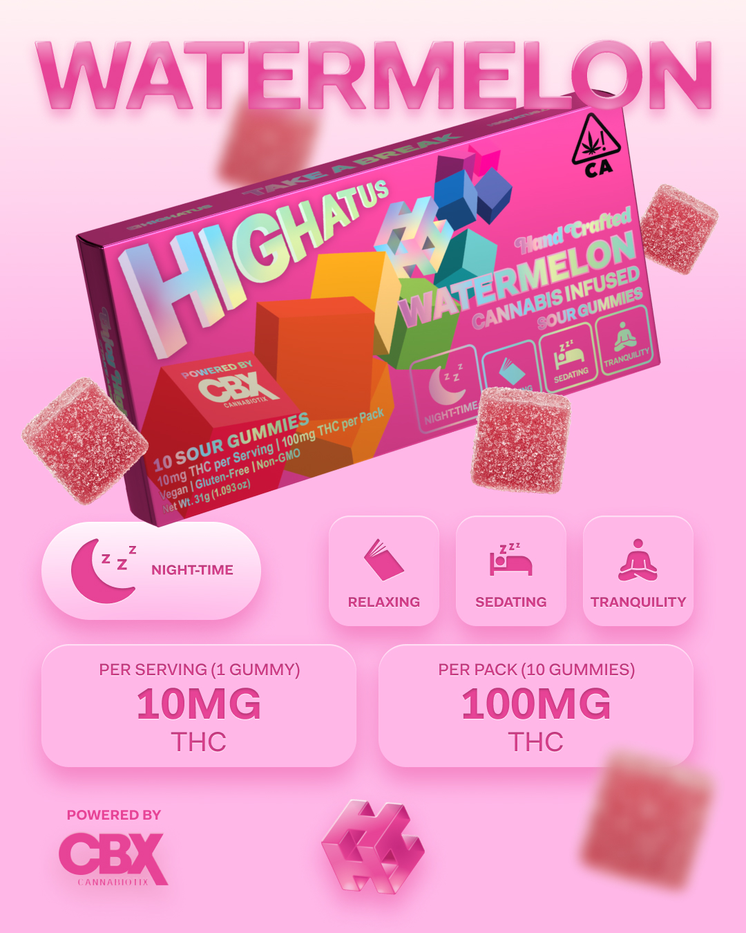 Photograph of product: WATERMELON 100MG - HIGHATUS