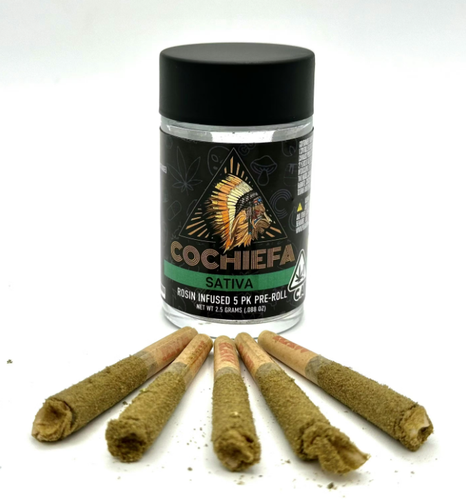 Photograph of product: BABY CHIEFA Oui'd TRIPLE INFUSED PRE-ROLL 5 PACK