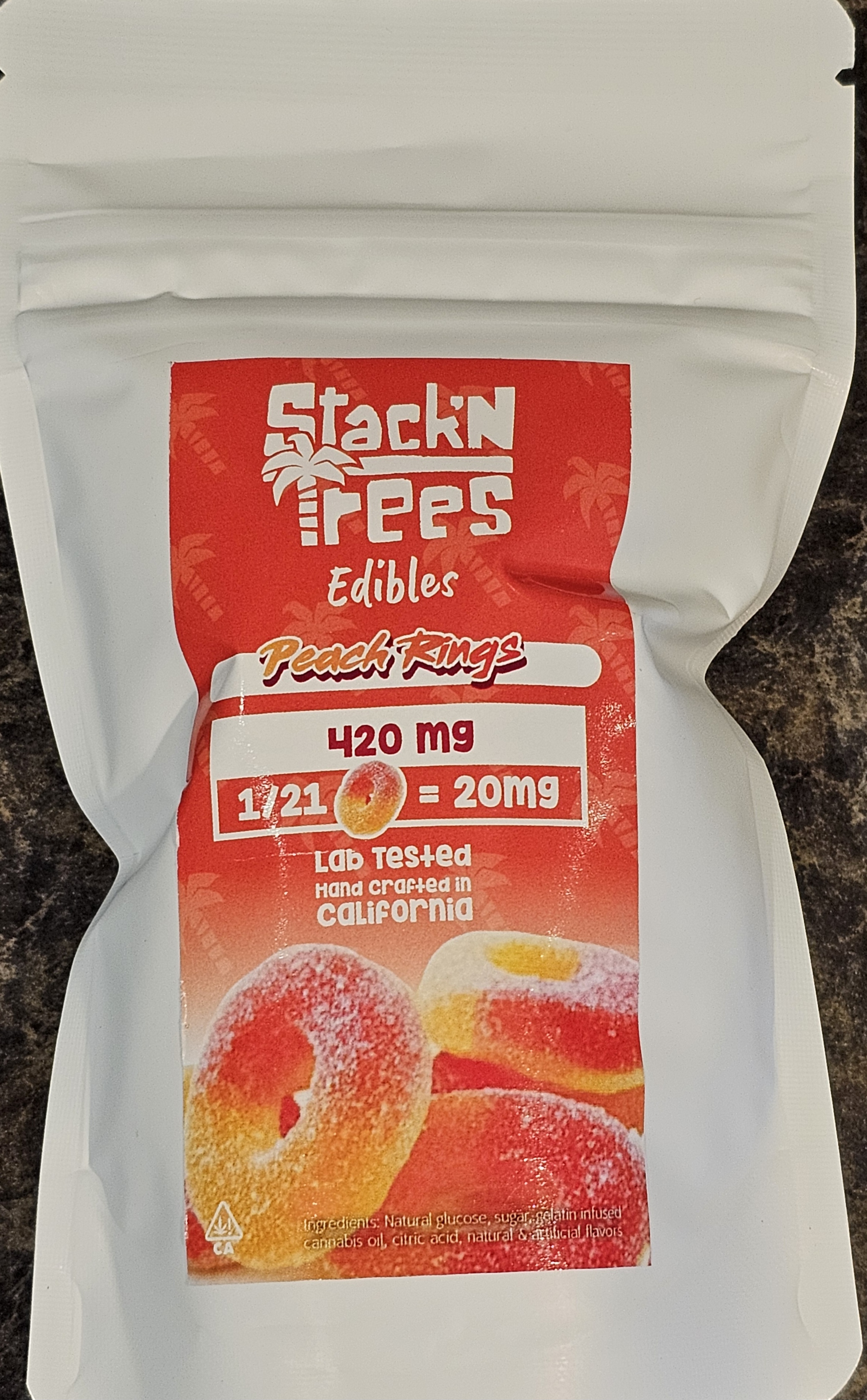 Photograph of product: ST | Peach Rings 420MG