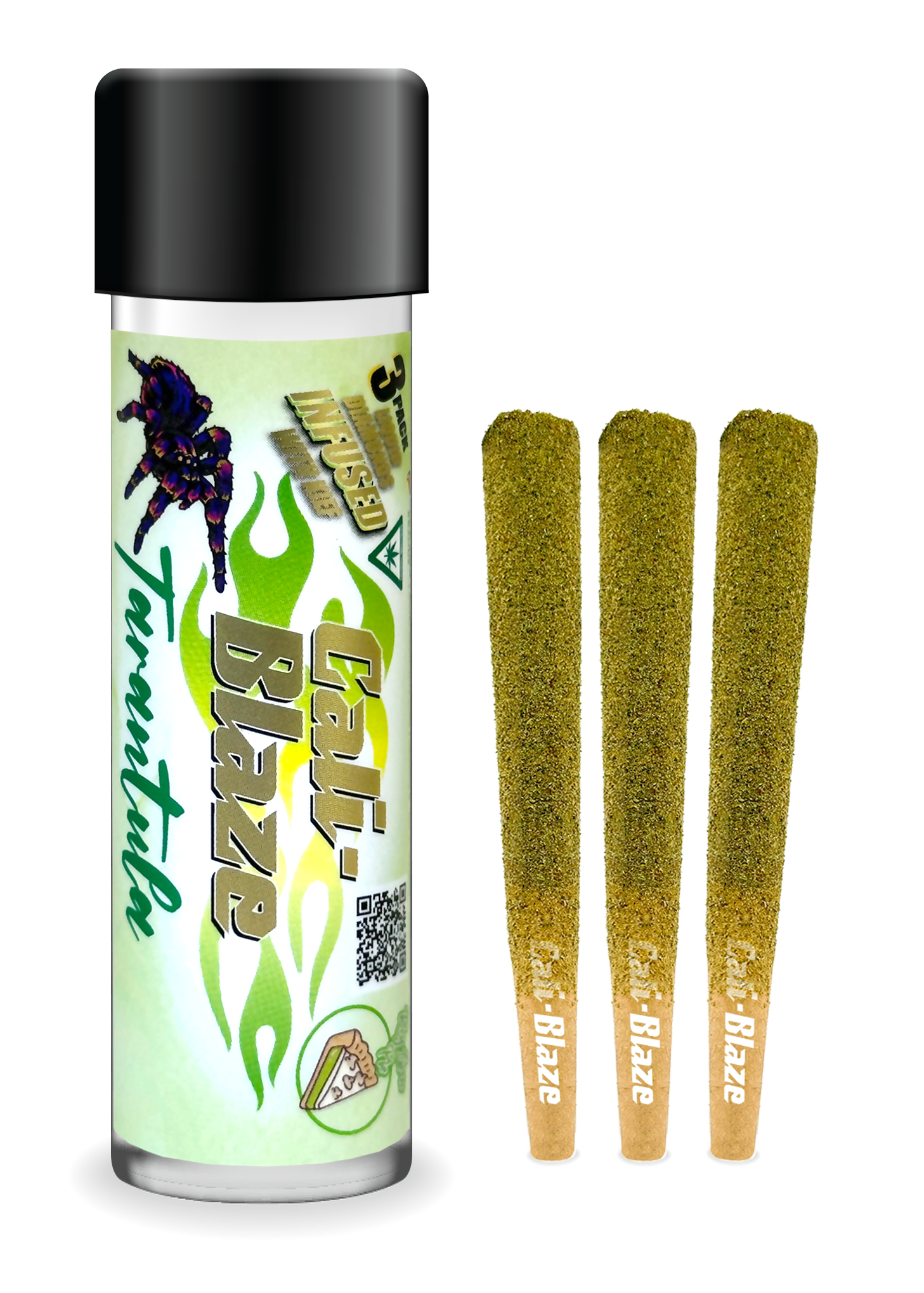 Photograph of product: CALI-BLAZE | Infused Preroll Pack | Key Lime Pie | 3x1g