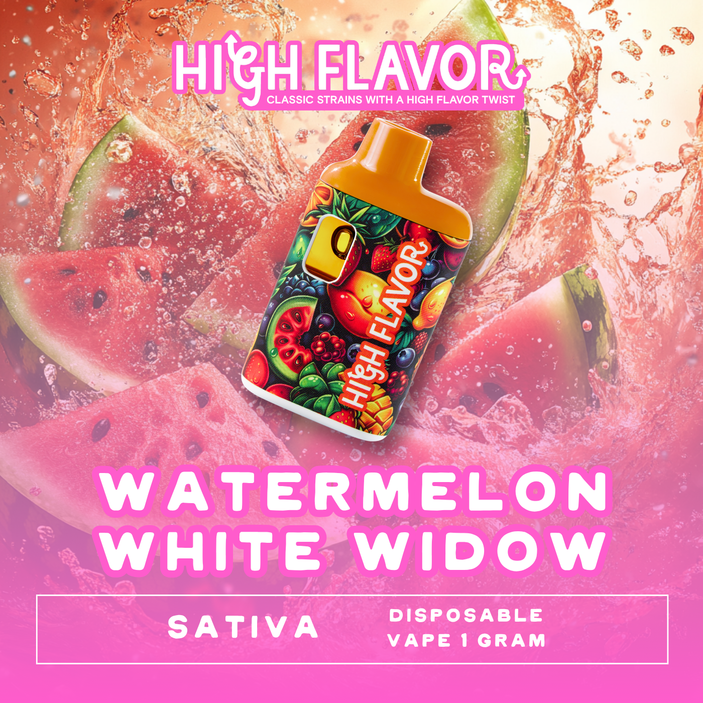Photograph of product: Watermelon White Widow I Disposable Vape