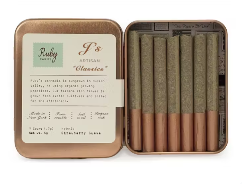 Photograph of product: Ruby Classics | Strawberry Guava | Pre-Roll 7pk | Oui'd-Hybrid