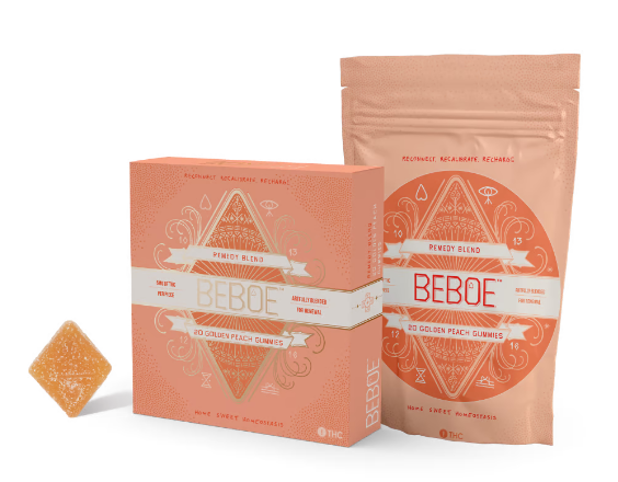 Photograph of product: Beboe - Remedy Golden Peach - 2:1 CBD:TH-oui Gummies