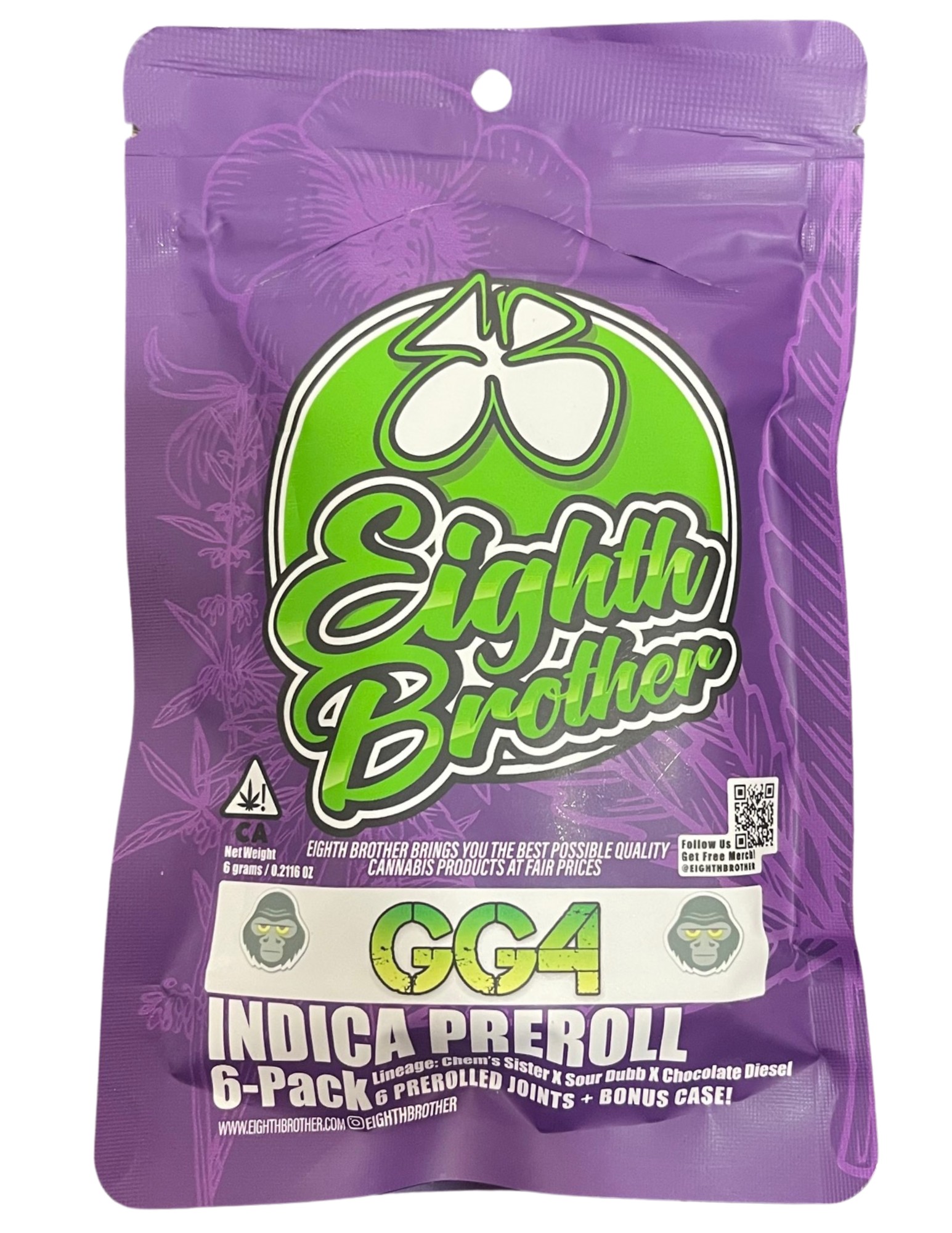 Photograph of product: Eighth Brother Preroll 6PK GG4 6G
