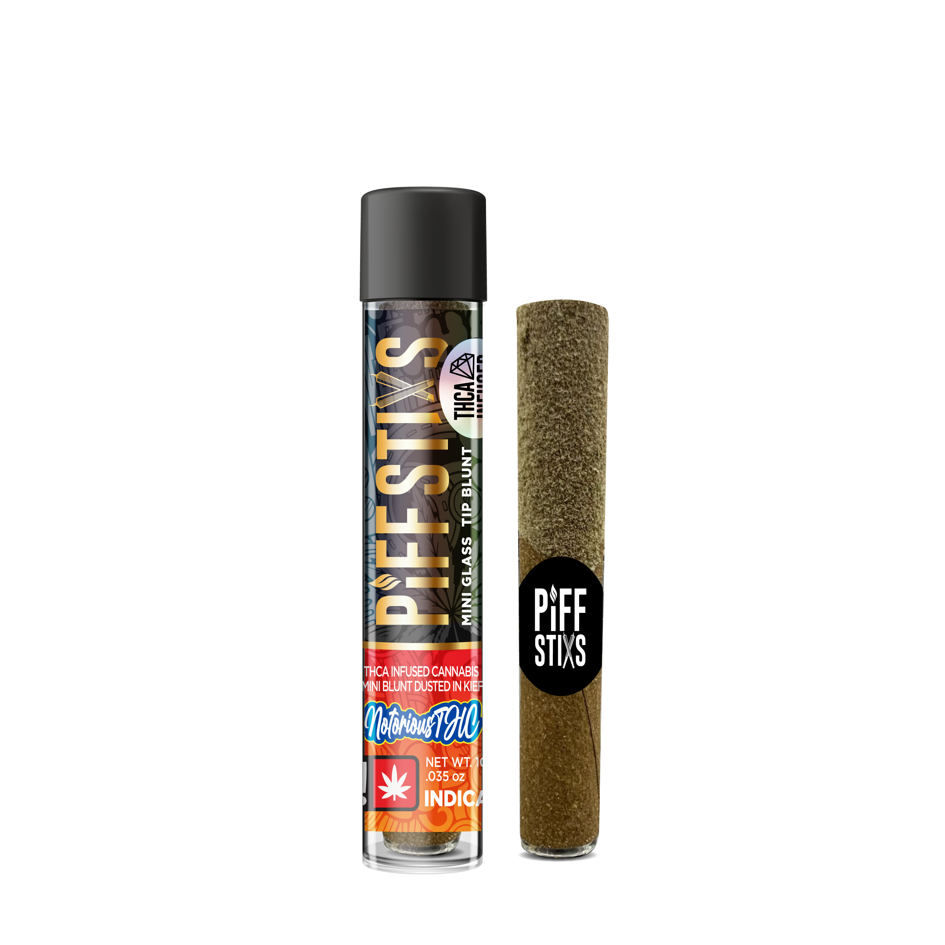 Photograph of product: Piff Stixs 1g CHERRY BOMB TH-ouiA Infused Glass Tip Mini Blunt