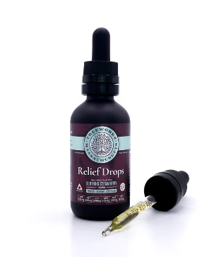Photograph of product: Treeworks 5:3:3:2:1:1 Relief Drops 200mg 60mL Tincture (CBD:CBN:CBC:CBG:CBT:TH-oui) - Soothing Strawberry