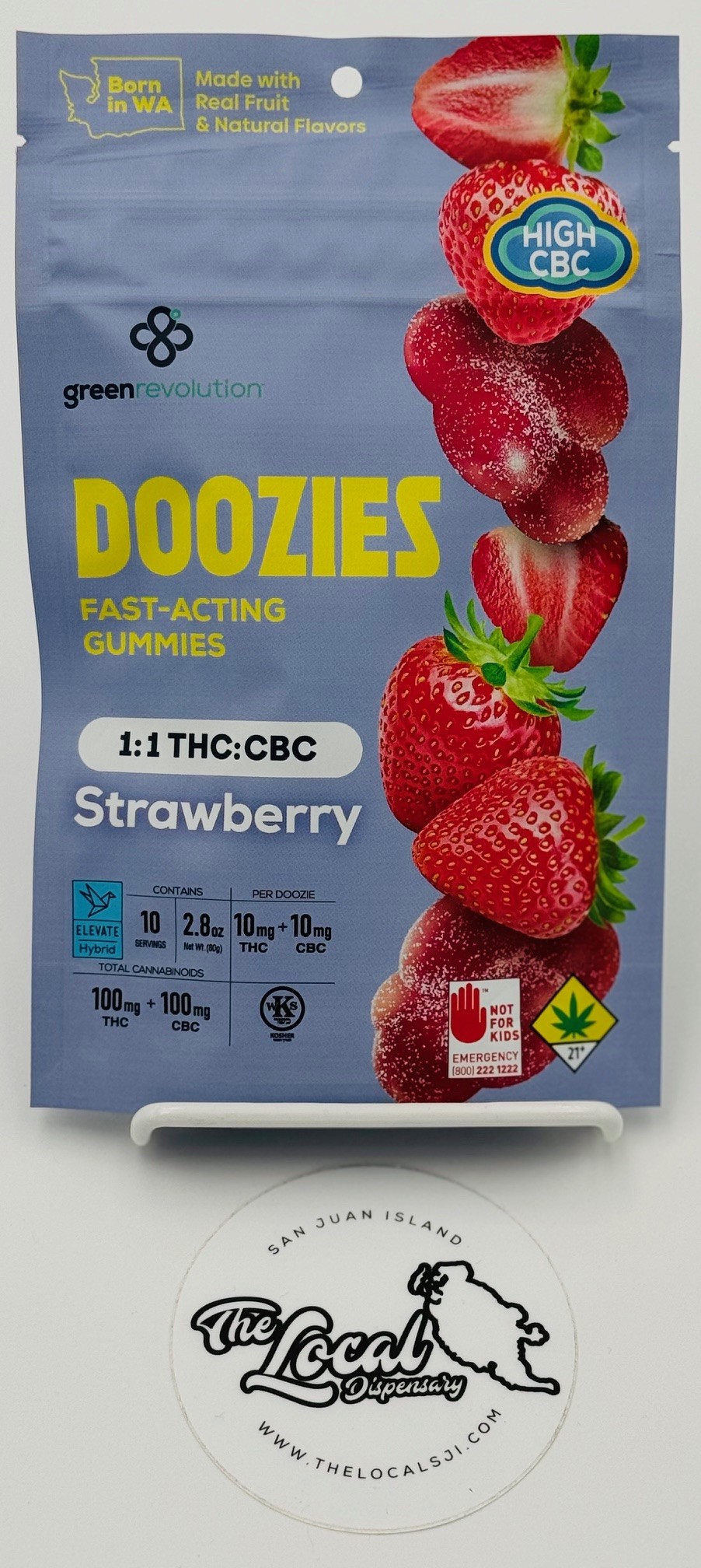Photograph of product: Strawberry 1:1 TH-oui:CBC Hybrid Doozies 10pk