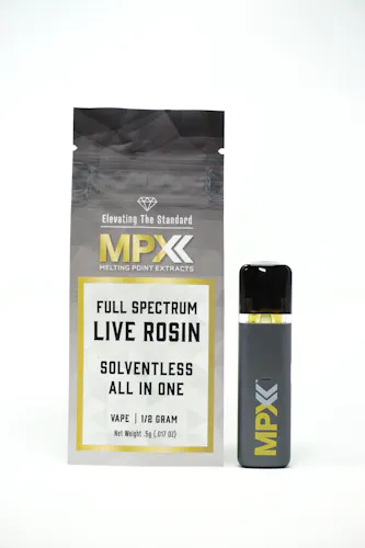 Photograph of product: MPX - Mama's Cheese - Live Rosin Disposable - 0.5g