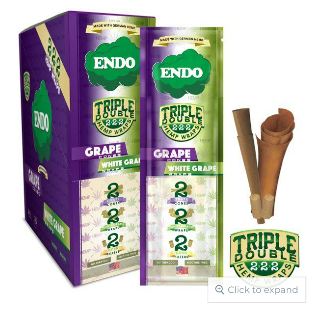 Photograph of product: ENDO Organic Hemp Wrap & Cones | White Grape